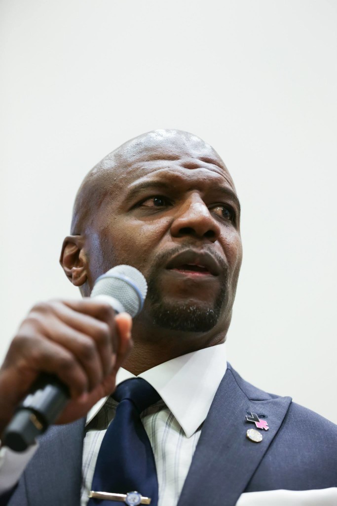 Actor and activist Terry Crews speaks to Millennium Delegates from over 50 nations at MCC15 at the United Nations